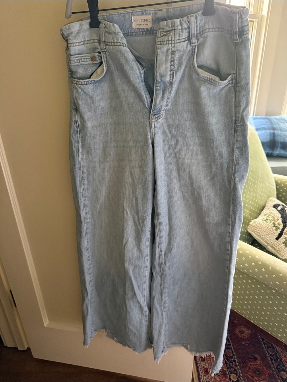 Pilcro Light Wash Wide-Leg Jeans